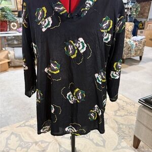 Floral Black Women's Top